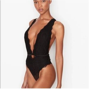 Victoria’s Secret Black Lace Plunge Teddy